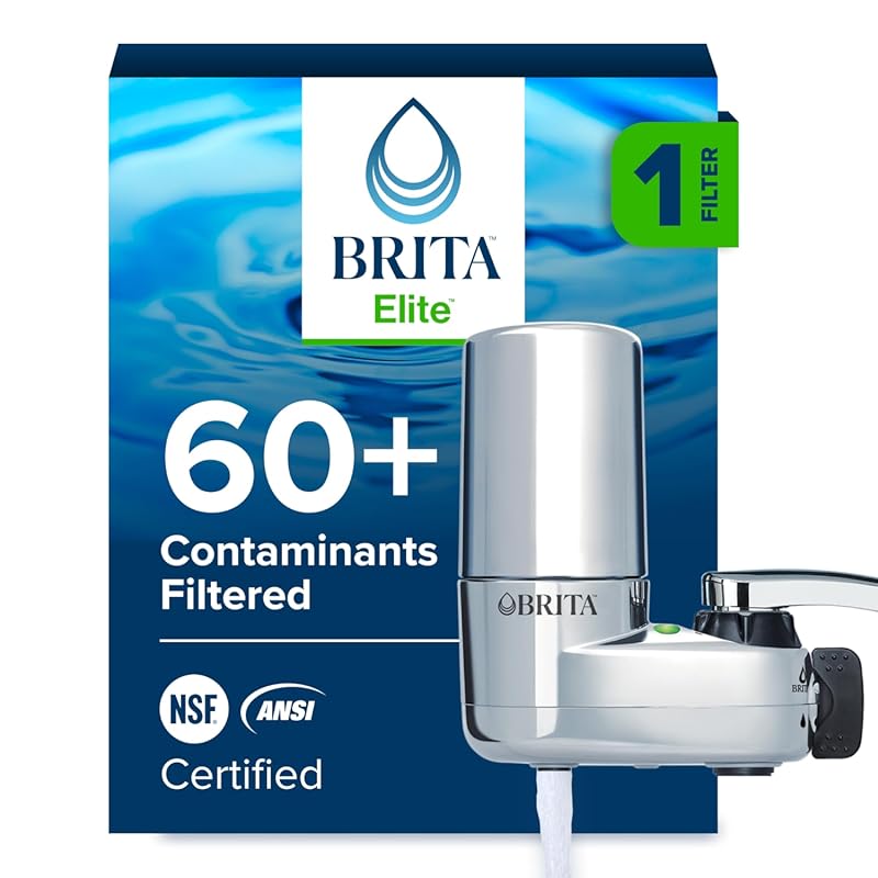 Brita Faucet Mount Water Filter, Chrome, No-Wait Filtration for Kitche