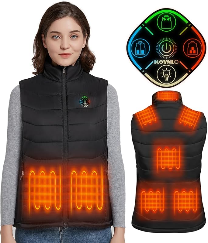 KOVNLO Heated Vest Women,  Smart Controller With Lights-out, Electric 