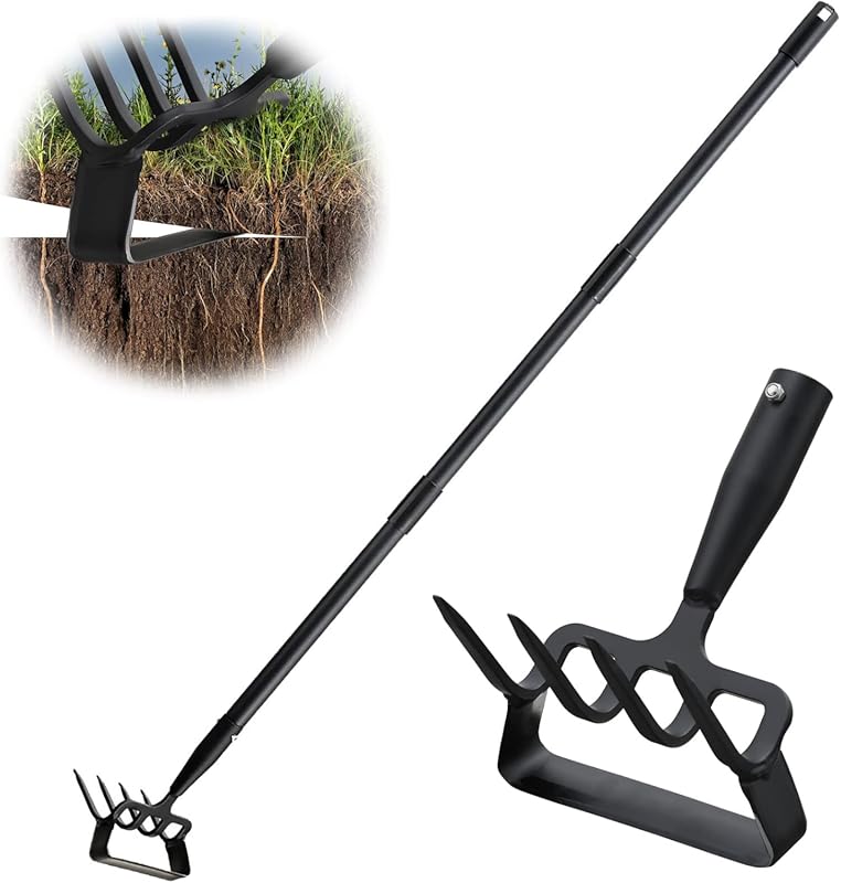 Garden Hoe, Heavy Duty Hula Hoe Garden Tool for Weeding, 62 Inch Culti