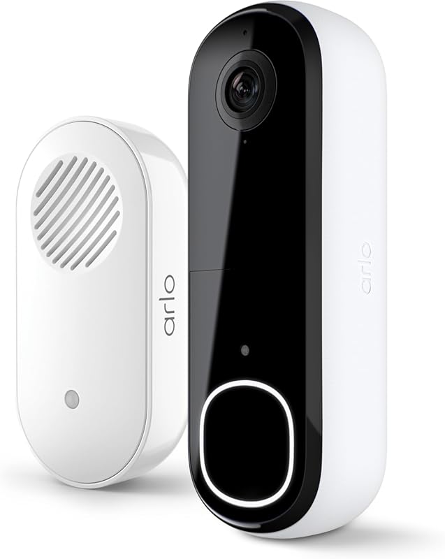 Arlo Video Doorbell 2K with Chime, Wireless or Wired, Night Vision, AI