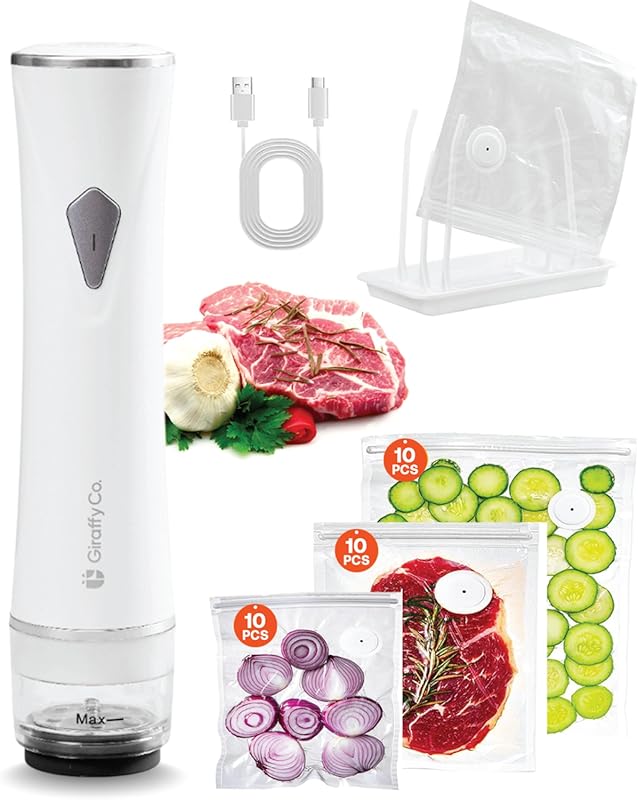 Vacuum Sealer Machine with Visible Water Tank, 10 Reusable Bags , Fold