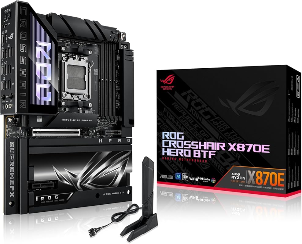 ROG Crosshair X870E Hero BTF AMD ATX Motherboard with Hidden-Connector