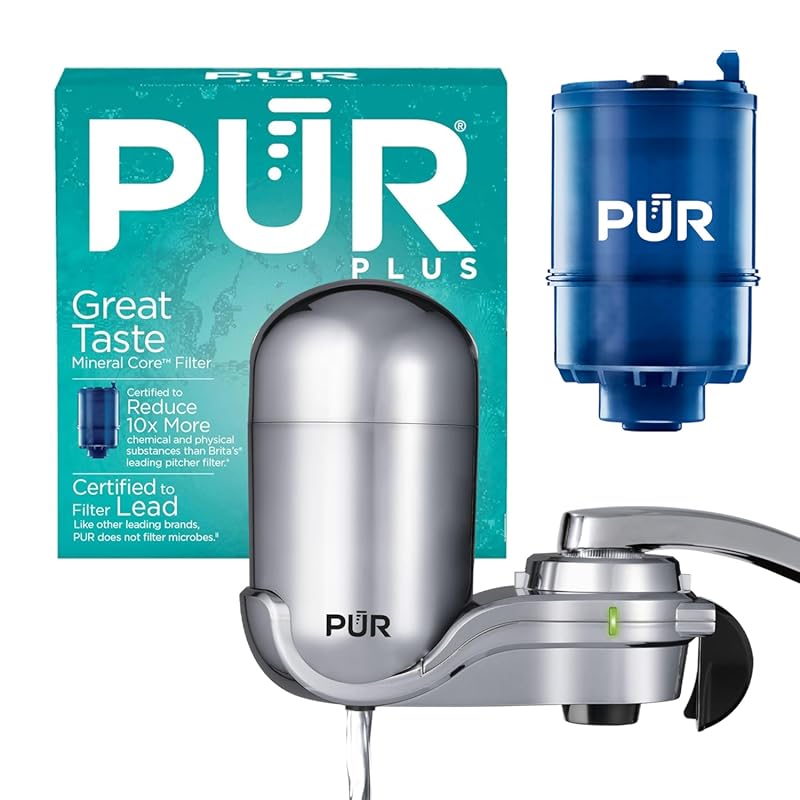 PUR PLUS Faucet Mount Water Filter System with Lead-Reducing Filter, L