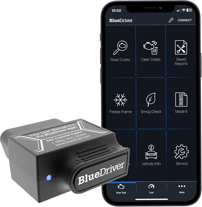 BlueDriver Bluetooth Pro OBDII Scan Tool for iPhone and Android: Engin