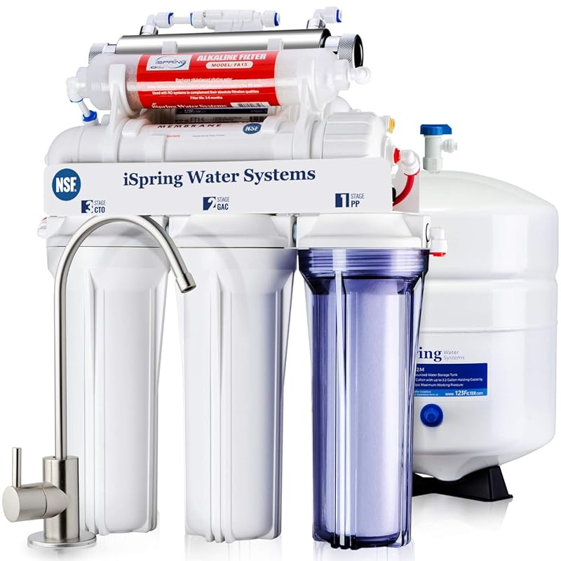 iSpring 7-Stage Under Sink Reverse Osmosis System with Alkaline Remine