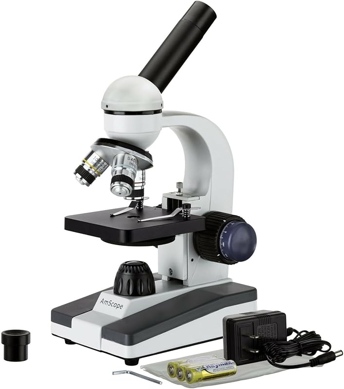 Student Compound Monocular Microscope, 40X-1000X, with LED Illuminatio