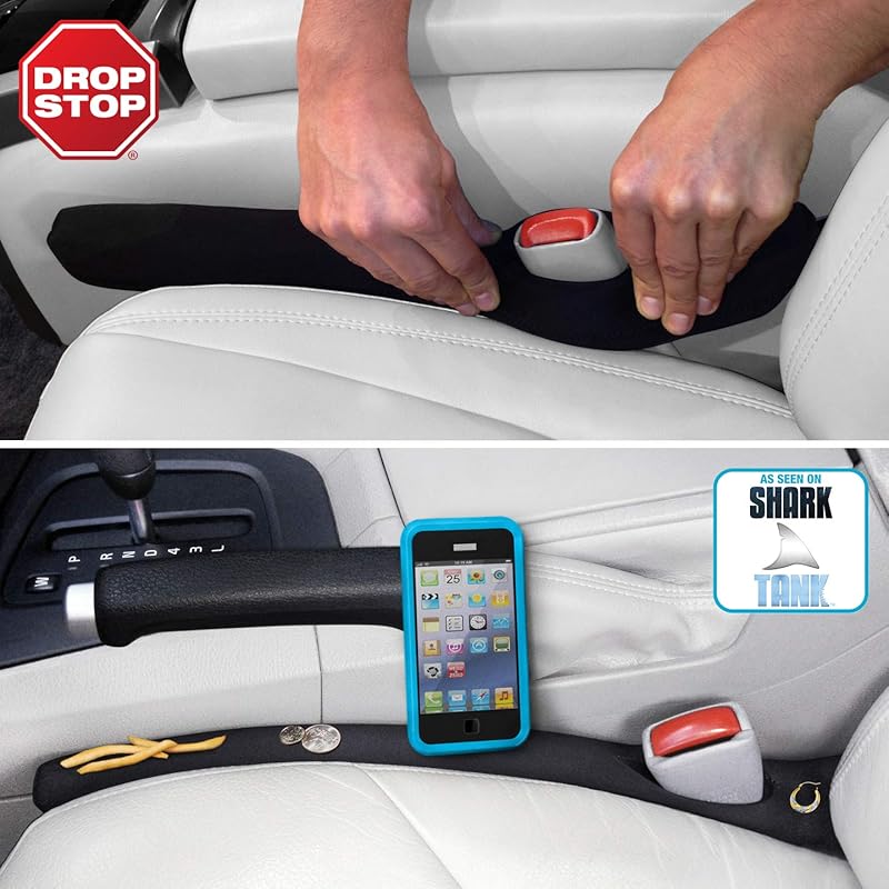 Car Seat Gap Filler: Prevents Drops and Organizes Console, Set of Two.