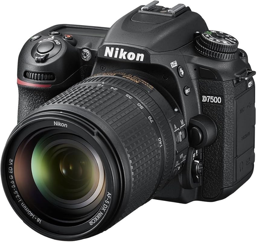 Nikon D7500 20.9MP DSLR Camera with AF-S DX NIKKOR 18-140mm VR Lens.