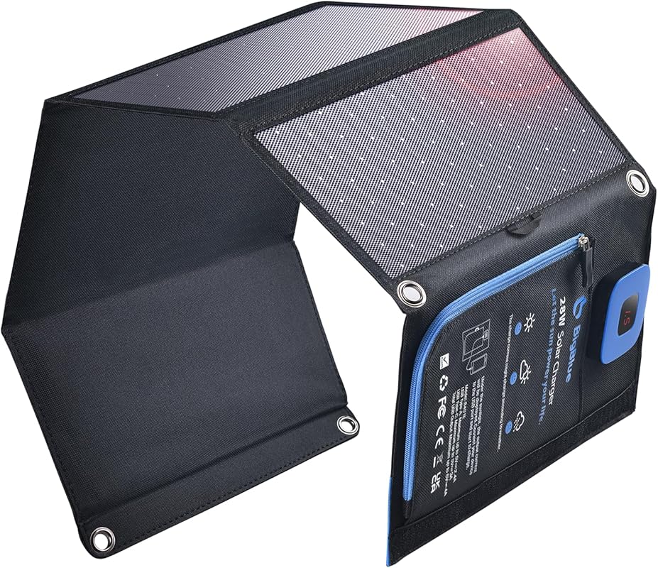 BigBlue 28W Portable Solar Charger: High-Efficiency, Waterproof, Foldi