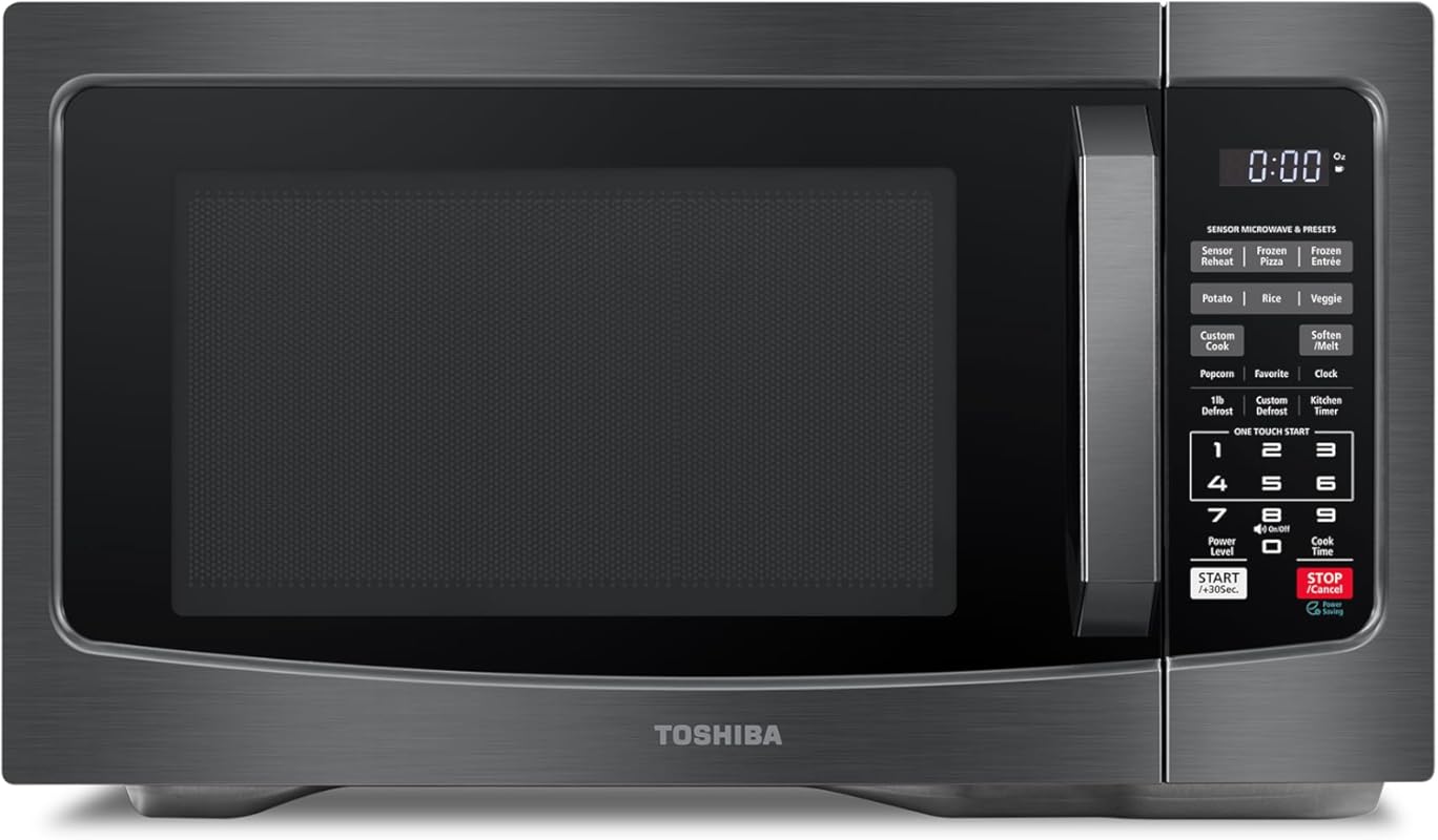 TOSHIBA 1.2 Cu Ft Countertop Microwave Oven, 1000W, Black, Smart Humid