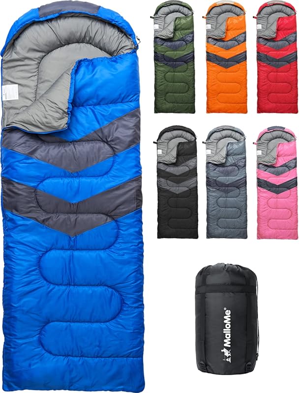MalloMe Lightweight Compact Sleeping Bag for Adults, Cold Weather and 