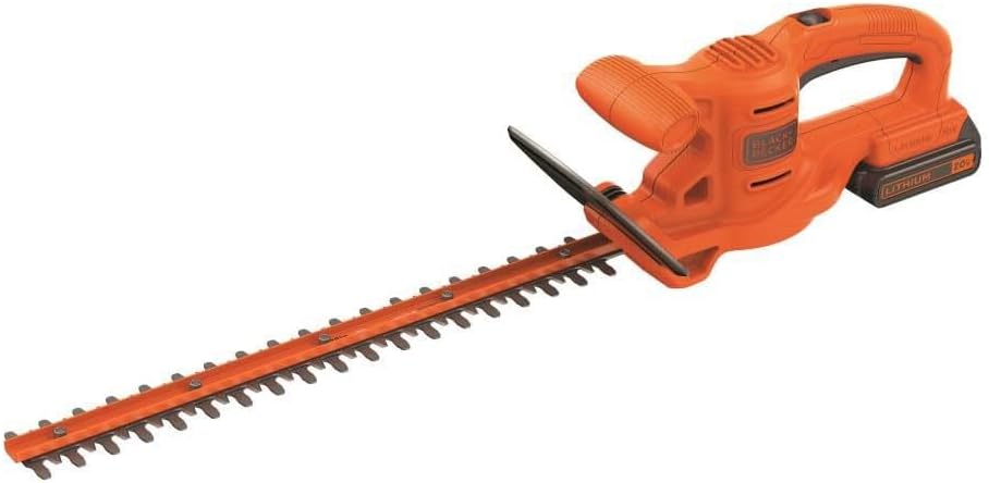 BLACK+DECKER 20V Cordless Hedge Trimmer, 18-inch, Lightweight with Red