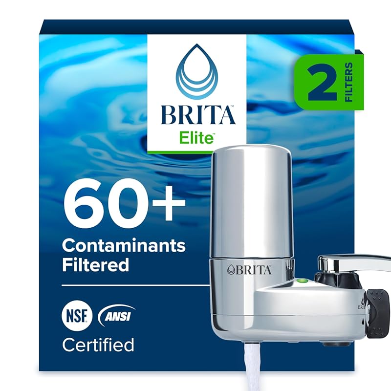 Brita Faucet Mount Water Filter System, Chrome, with No-Wait Filtratio