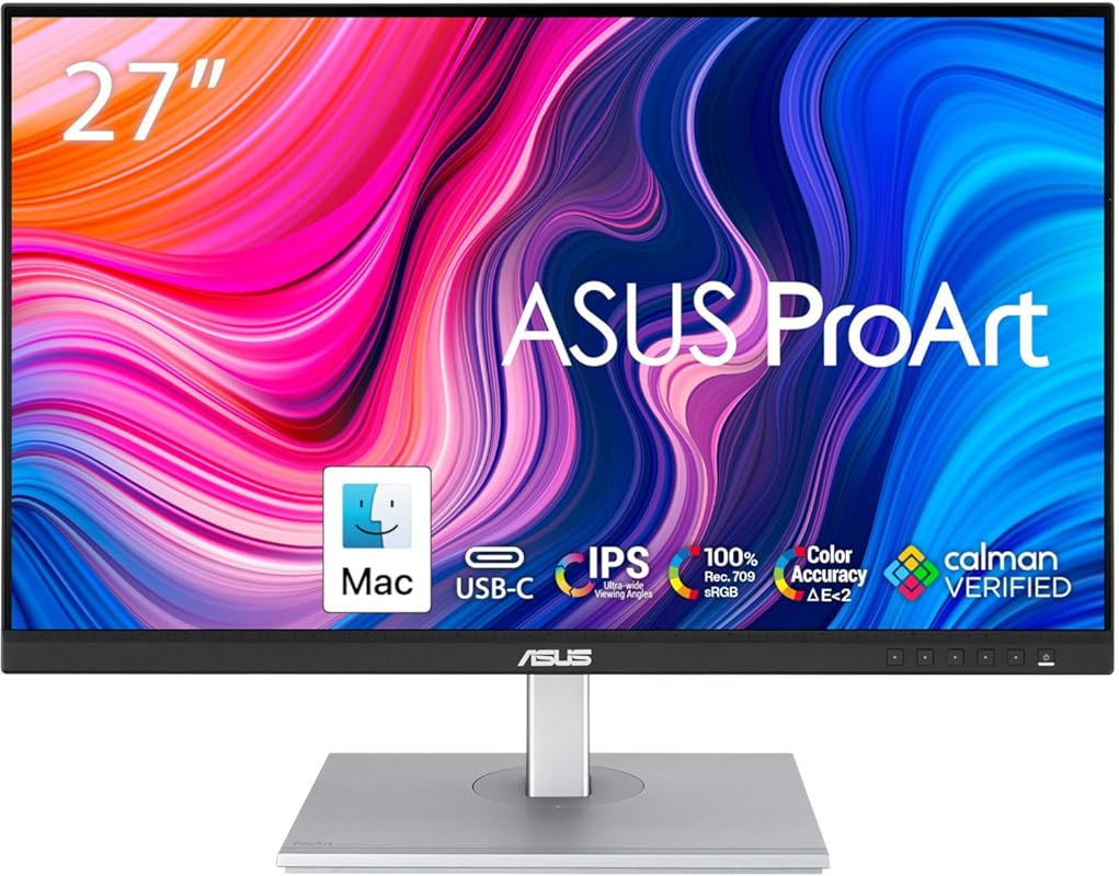 ASUS ProArt 27-inch WQHD IPS Monitor for MacBook: USB-C, HDMI, Height
