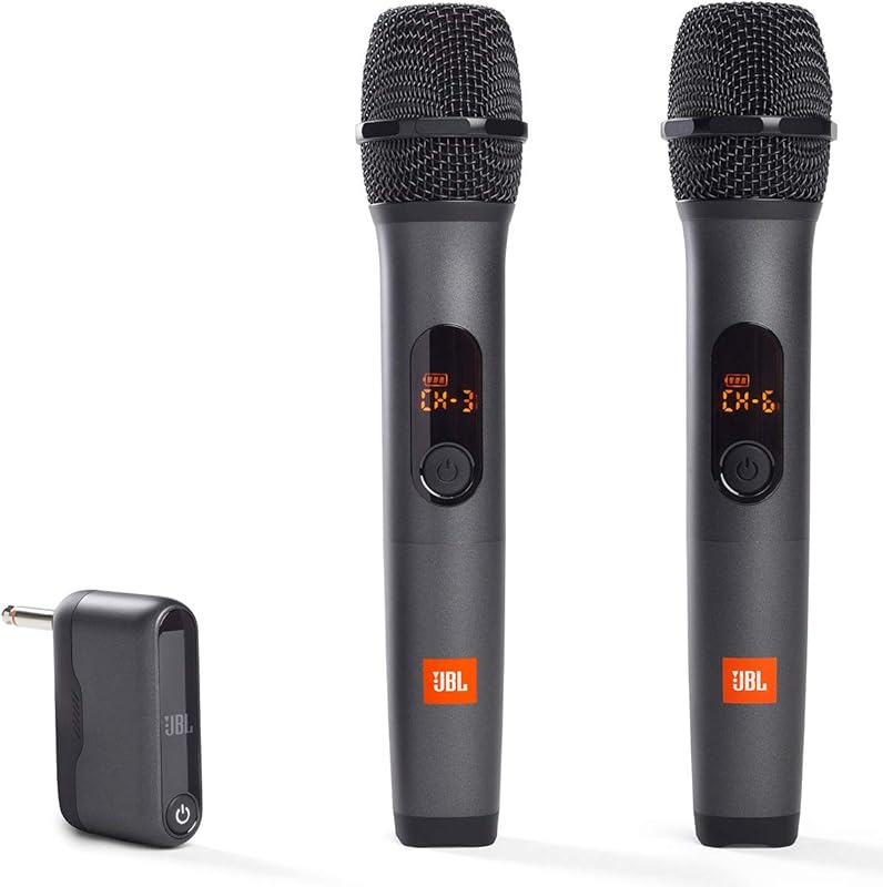 JBL Wireless Two Microphone System with Dual-Channel Receiver, Black
