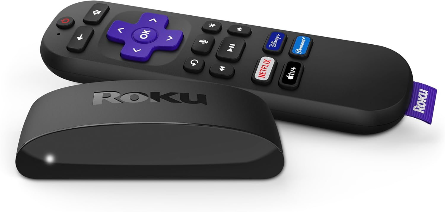 Roku Express 4K+ Streaming Device offering HDR and Voice Remote for ea