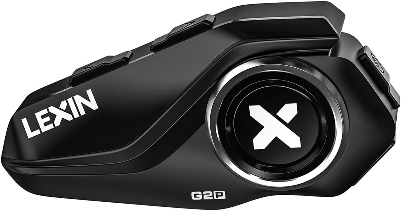 LEXIN G2P Motorcycle Bluetooth Headset: Group Intercom, FM Radio, Univ