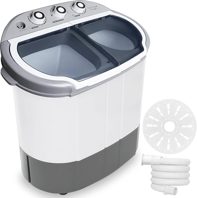 Pyle Portable Twin Tub Washer: 2-in-1 with 11lbs Capacity and Spin Cyc