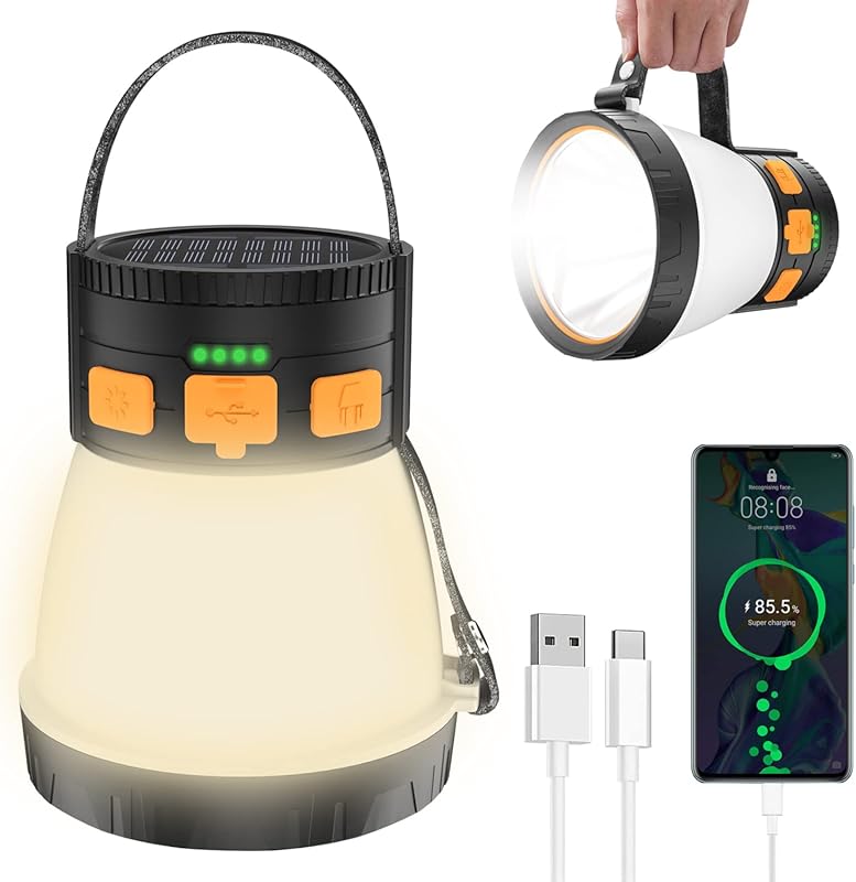 LED Camping Lantern, 1500 Lumens Camping Lantern Rechargeable with Sol