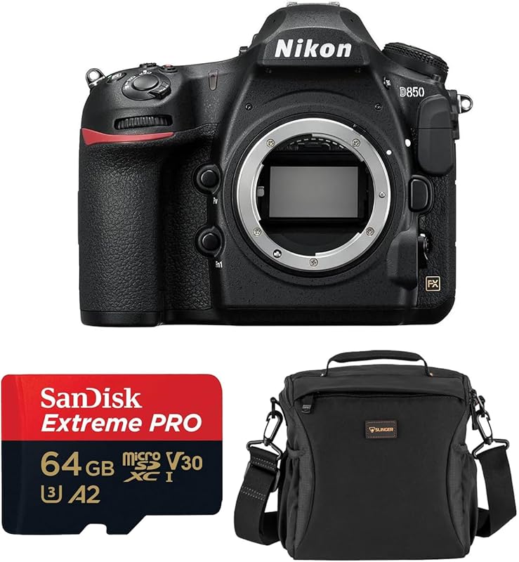 Nikon D850 DSLR Camera, Bundle with 64GB Memory Card, Alpine 160 Bag