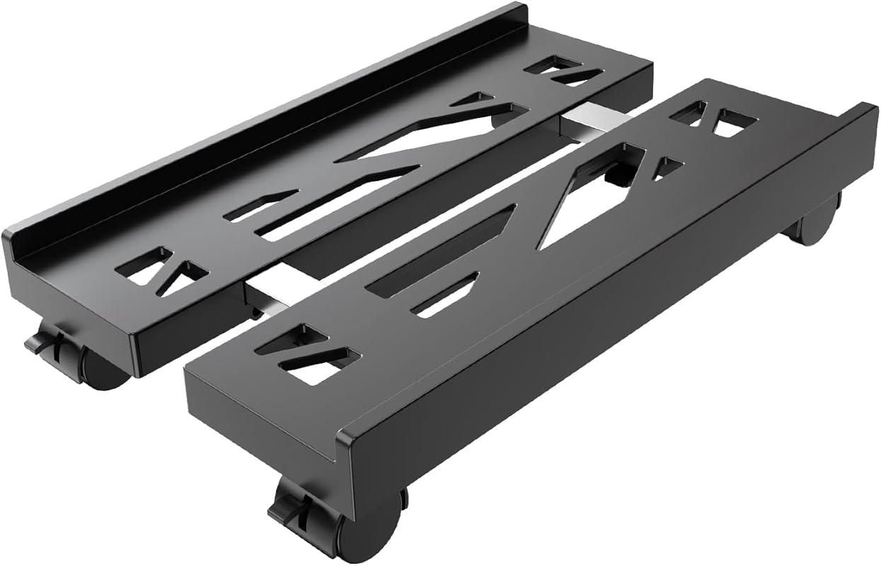 Adjustable Mobile Computer Tower Stand with Ventilated Design and Cast