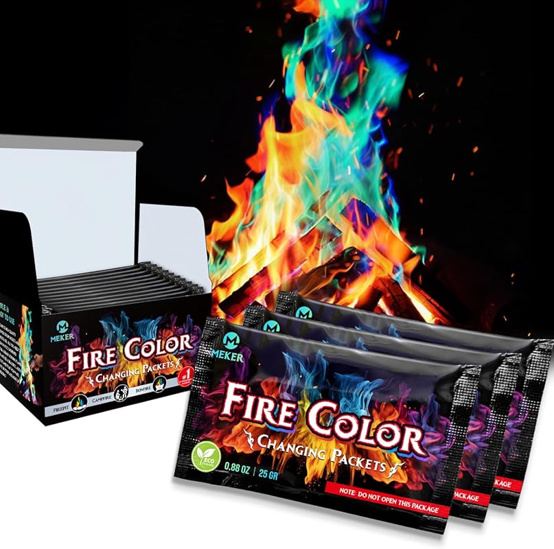 MEKER Fire Color Changing Packets - Fire Pit, Campfires, Outdoor Firep
