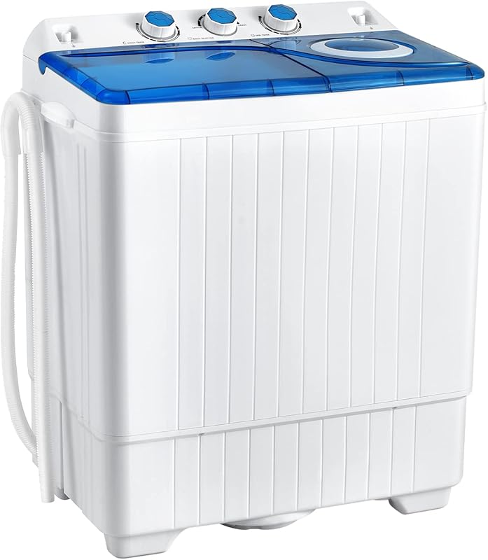 COSTWAY Portable Twin Tub Washing Machine: 18lb Washer, 8lb Spinner, B
