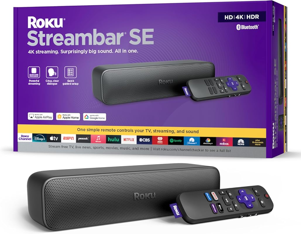 Roku Streambar SE: 2-in-1 Soundbar with 4K HDR Streaming and Premium S