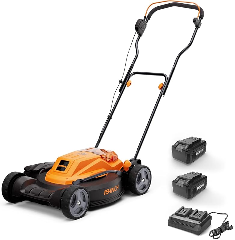 LawnMaster CLMF4819X 19-Inch Cordless Mower: 48V Brushless Motor, Dual
