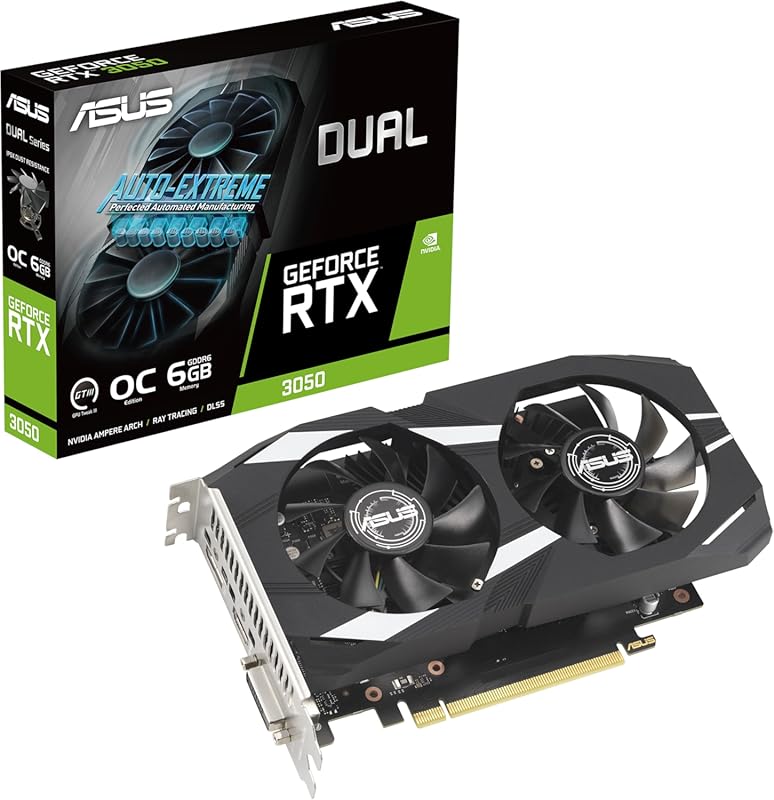 ASUS Dual GeForce RTX 3050 OC Edition Graphics Card with 6GB GDDR6, PC