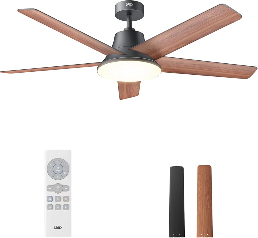 Best 52-inch Black Ceiling Fan: Dimmable Lights (5 Tones), Remote, Qui