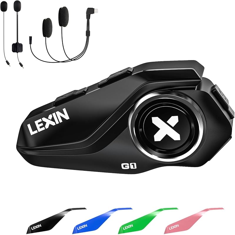 LEXIN G1 Motorcycle Bluetooth Headset: IP67 Waterproof, Hands-Free Com