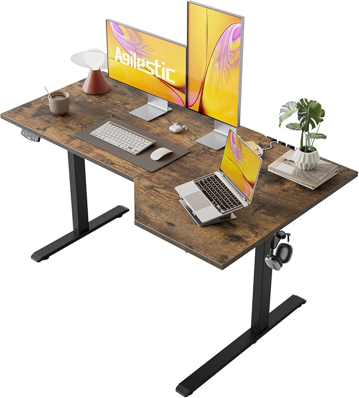 Agilestic L-Shaped 55 Inch Electric Standing Desk, Ergonomic Height Ad