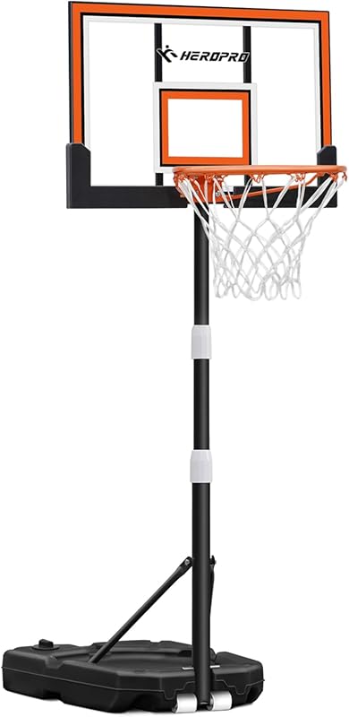 Adjustable Portable Outdoor Basketball Hoop System with Shatterproof B