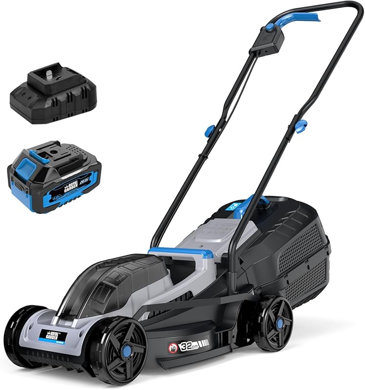 ROYAL GARDEN 13-inch Cordless Electric Push Mower with 5-Height Adjust