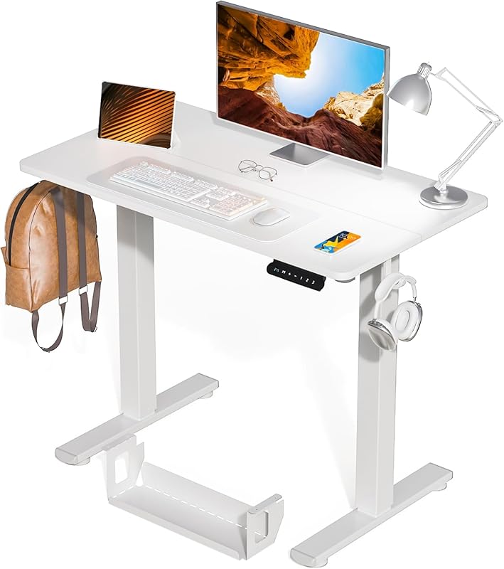 Small Electric Standing Desk, 35x20 Inch, Ergonomic Sit-Stand for Home