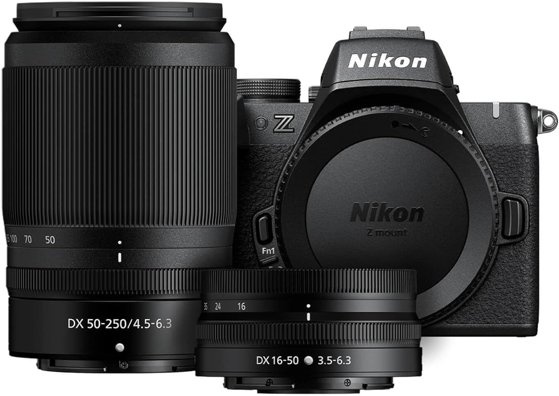 Nikon Z50 II Compact Mirrorless Camera with Two Lenses for Stills and 