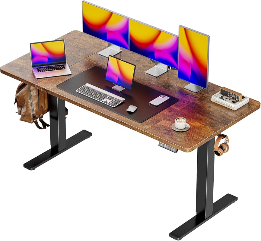 Huuger 55 x 28 Electric Standing Desk, Height Adjustable, with 3 Prese