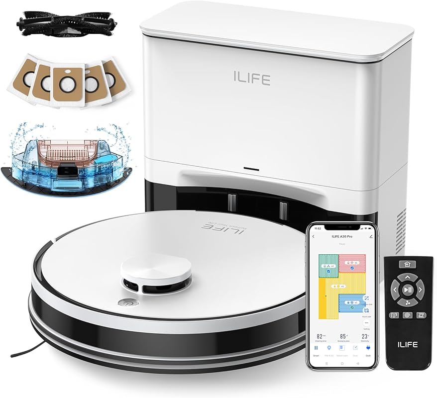 ILIFE A30 Pro Self-Emptying Robot Vacuum and Mop: 60-Day Capacity, 500