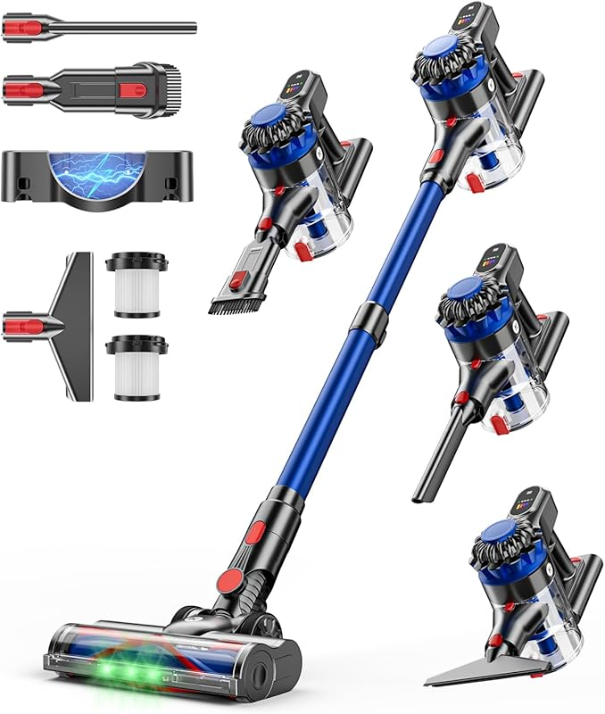 Lightweight Cordless Stick Vacuum: Powerful Suction, 60-Minute Runtime