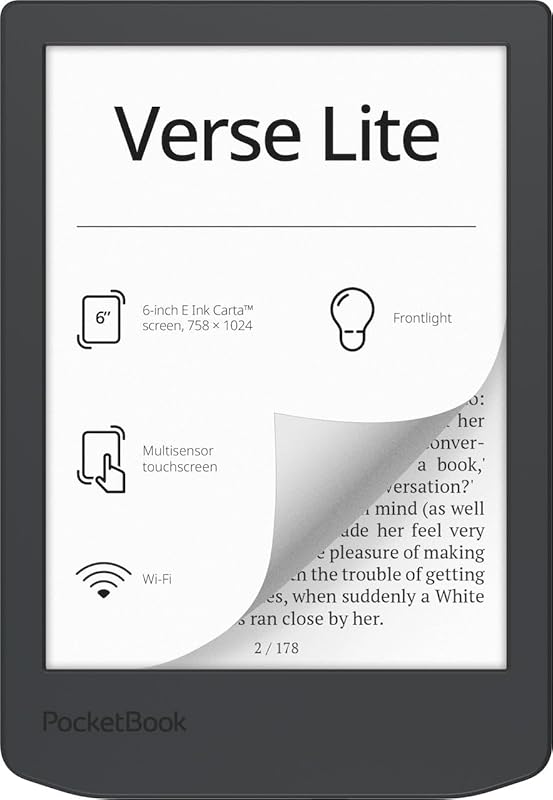 PocketBook Verse Lite 6-inch E-Ink Touchscreen E-Reader: Frontlight, G