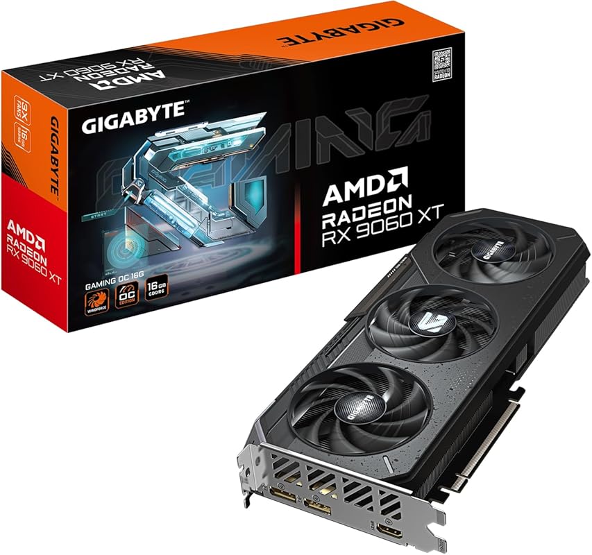 GIGABYTE Radeon RX 9060 XT Gaming OC Graphics Card with 16GB GDDR6 and