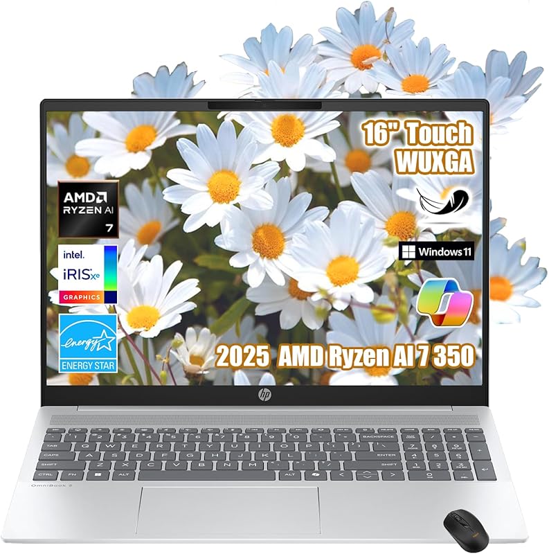 HP Omnibook 5 16" AI Laptop - AMD Ryzen AI 7 350 - Copilot+ PC