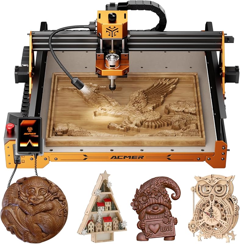 ACMER Ascarva CNC Router Machine: 70W Spindle, Generous Work Area, for