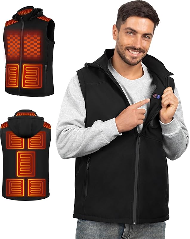 Heated Vest for Men, with Concealed Switch Men's Electric Vests for Wi