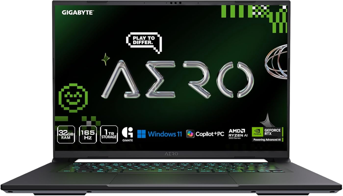 GIGABYTE AERO X16 Copilot+ PC: WQXGA 165Hz, RTX 5070, AMD Ryzen AI 9,