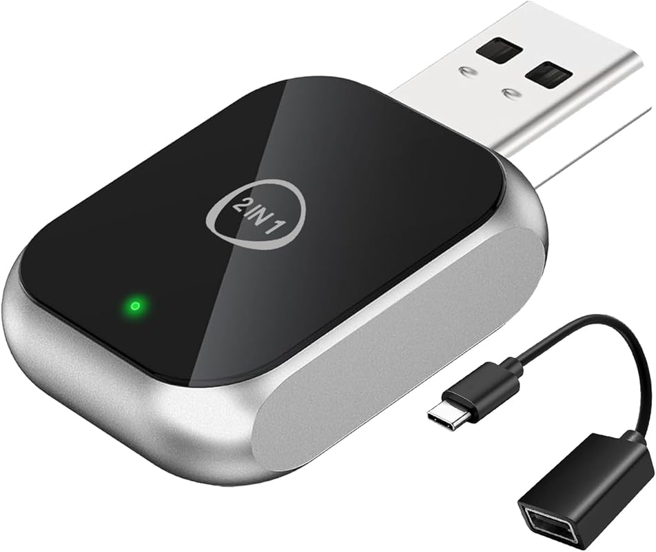 2-in-1 Wireless Android Auto & CarPlay Adapter: Stable Control with No