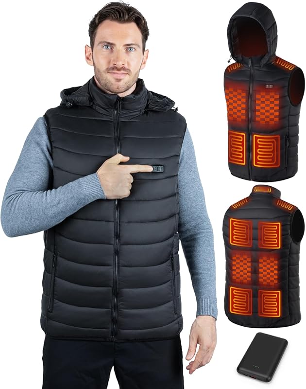 Heated Vest for Men with Rechargeable Pack Included, Waterproof Electr