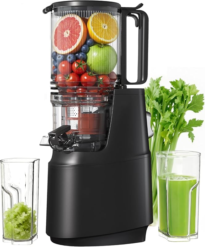 Cold Press Slow Masticating Juicer: 5.3-inch Wide Chute, Whole Produce