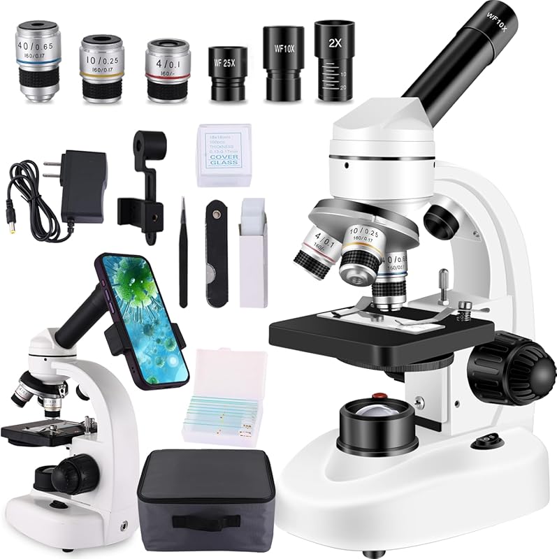 Microscopes for Adults WF10x and WF25x eyepieces Compound Microscope w